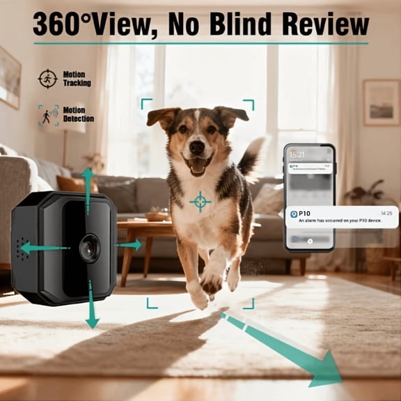 Wireless Mini Security Camera with Built-In Hotspot, Infrared Night Vision, Two-Way Audio, Motion Detection for Home, Family & Pet Monitoring