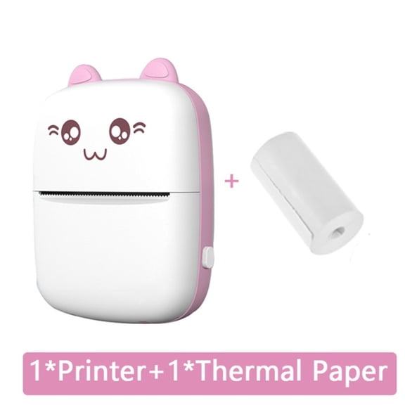 Wireless Mini Sticker Printer Machine Portable Pocket Thermal Printer With 1 Roll Paper 200DPI Resolution For Journal Memo Photo