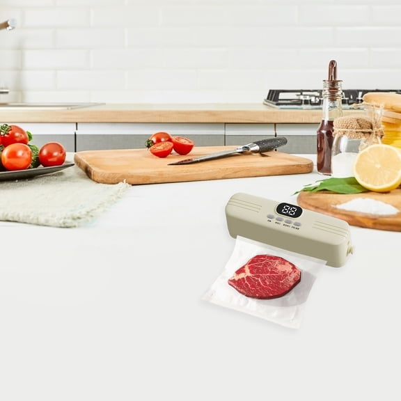 Wireless Mini Vacuum Sealer 27 x 5, Cordless Portable Sealing Tool Equipped with Snack Bags, Storage Bag, Inflation Pump, Needle and Nozzle,Light Yellow