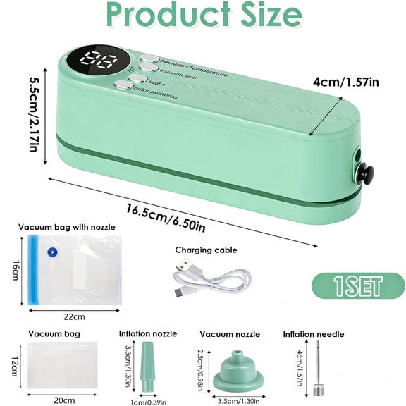 Wireless Mini Vacuum Sealer Machine, Handheld Automatic Food Saver Sealing Machine for Meat Fruit Snack Preservation