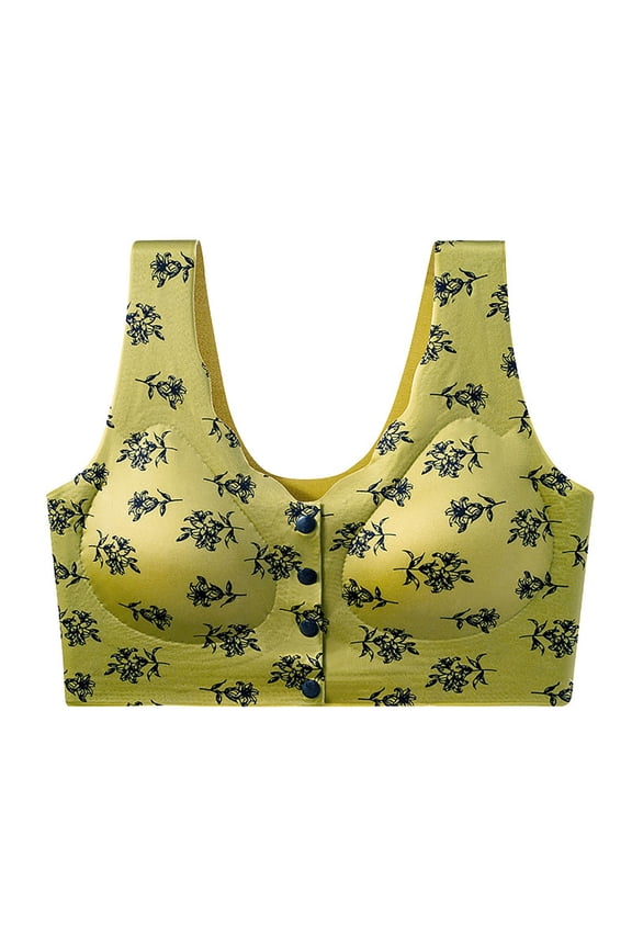 Wireless Minimal Support Everyday Bras - Women's Breathable Push-Up Bra for Everyday Wear Green Xxl