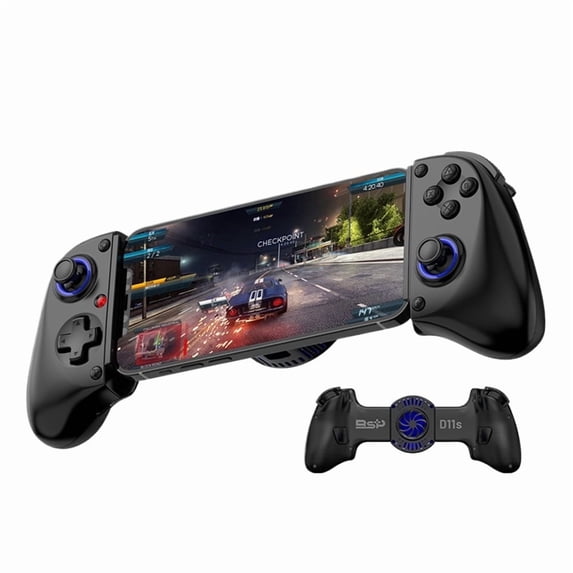 Wireless Mobile Gaming Controller for Android & iPhone, Switch, PC, phone game controller with Hall Effect Joysticks, RGB Lighting, Turbo, Cooling Fan,black