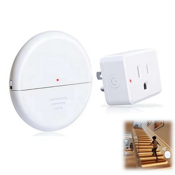 Wireless Motion Outlet and Plug, 15A 1500W Motion Activated Light Switch with Remote Control, No Wiring Required, Adjustable Delay Modes, 260FT Long Range for Indoor Outdoor Home Appliances