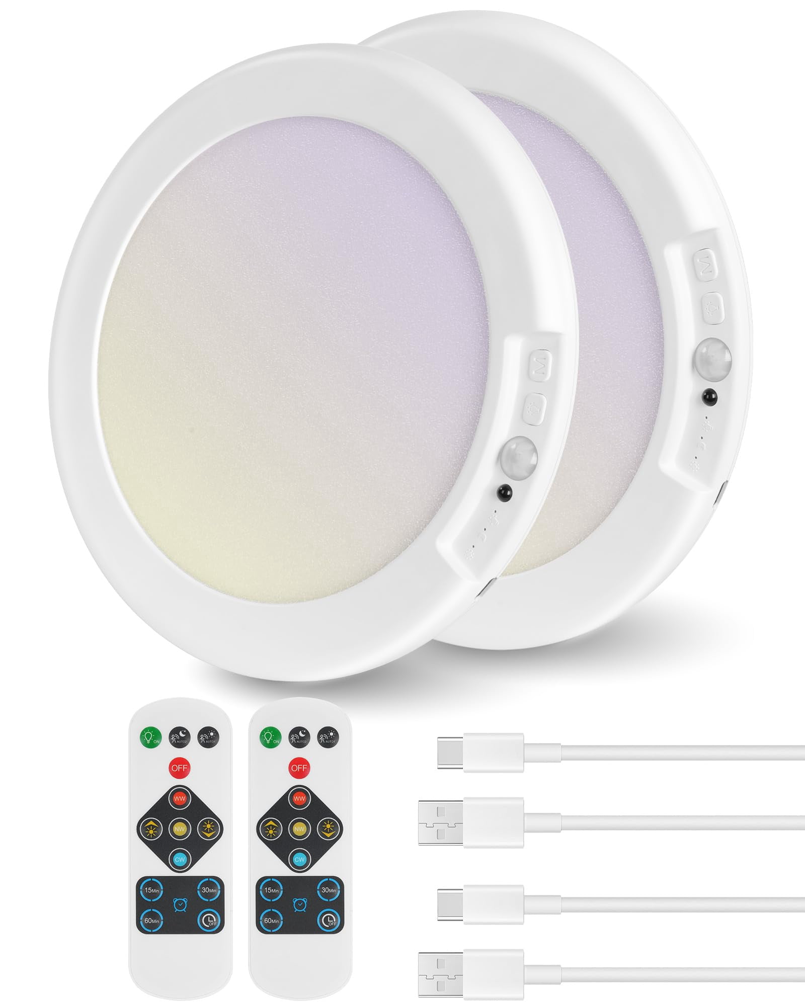 Wireless Motion Sensor Ceiling Light with Remote Control - Battery ...