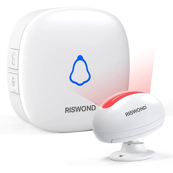 Wireless Motion Sensor Door Chime: Business Entry Doorbell Indoor Motion Detector Alarm Buzzer Store Entrance Alert Bell (500Ft Range, 32 Tunes, 5 Level Volume) 1 sensors 1 Receiver