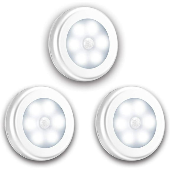 Wireless Motion Sensor Lights, Ultra-high Quality Light Source with Easy Installation, Built-in Magnet for Indoor Stairs, Closet, Laundry Area, Set Of 3