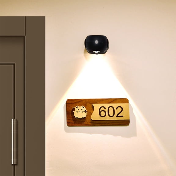 Wireless Motion Sensor Night Light with USB Rechargeable Battery, Adjustable Color Temperature, Dimmable, 360° Rotatable, Magnetic Mount for Hallway, Stairway, Entryway Black