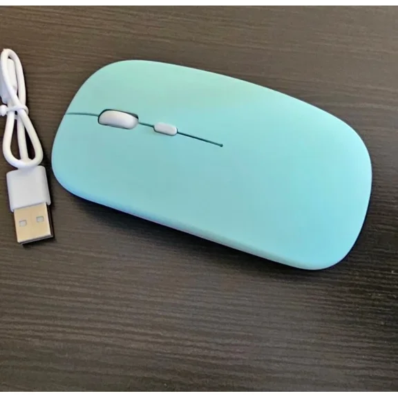 Wireless Mouse 2.4 Ghz Optical Usb Bt Rechargeable For Pc Laptop Color Mint