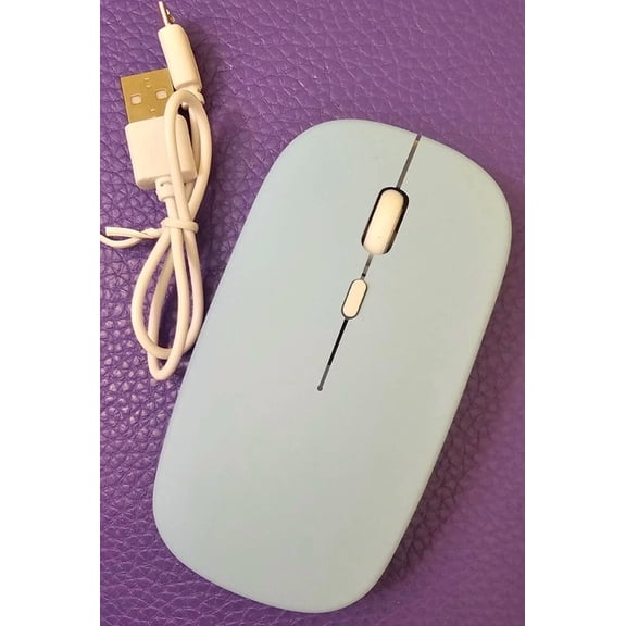 Wireless Mouse 2.4 Ghz Optical Usb Rechargeable For Pc Laptop Color Light Blue