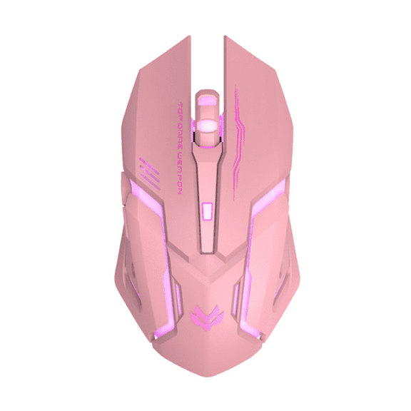 Wireless Mouse 2.4G Computer Mouse Laptop USB Rechargeable Mute Backlit Mouse Cute Gaming Mouse Wireless,1 * wireless mouse,Pink