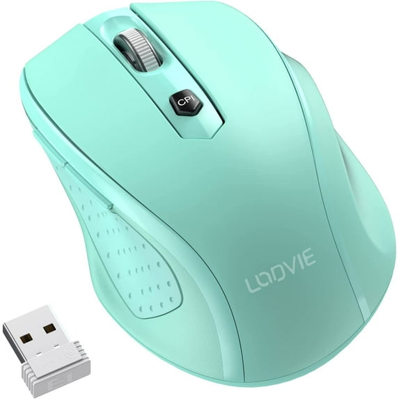 Wireless Mouse, 2.4G Ergonomic Optical Computer Mouse with USB Receiver, 15 Months Battery Life, 5 Adjustable DPI Levels, 6 Buttons Cordless Mouse for Laptop Notebook Macbook PC Computer Chromebook