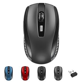 SANPTENT Wireless Mouse, Ergonomic, 2.4 GHz Optical, DPI Adjustable, Compatible With PC, Mac, Laptop, 6 Buttons - Gray