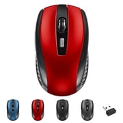 SANPTENT Wireless Mouse, Ergonomic, 2.4 GHz Optical, DPI Adjustable, Compatible With PC, Mac, Laptop, 6 Buttons - Red