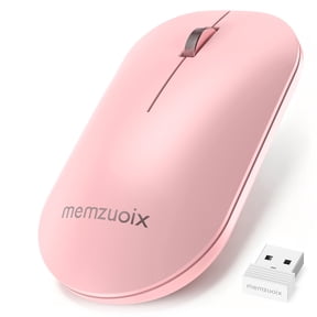 Wireless Mouse 2.4G, Quiet Clicks Computer Mouse with USB Nano Receiver,Compact Cordless Mice, Plug & Play Compatible with Laptop Chromebook PC Tablet Windows Mac OS Pink