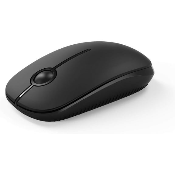 Wireless Mouse, 2.4G Slim Portable Computer Mice with Nano Receiver for Notebook, PC, Laptop, Computer (Black and Gold)
