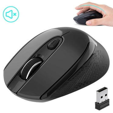 Wireless Mouse, 2.4G Wireless Ergonomic Optical Mouse, Cimetech Slim Silent Mouse with USB Receiver and 3 Adjustable DPI Cordless Computer Mouse for Laptop, Desktop, MacBook, PC, 6 Buttons, Black
