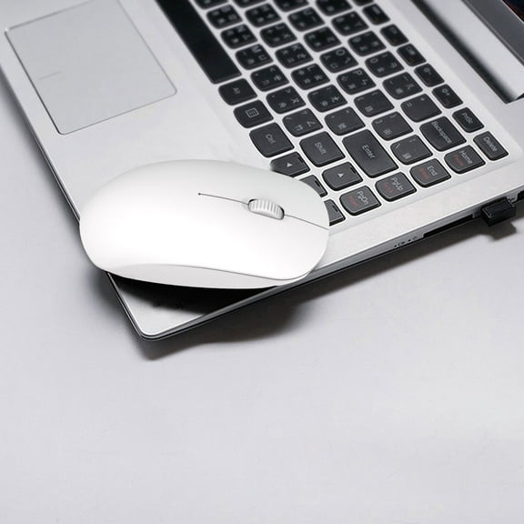 Wireless Mouse, 2.4GHz Mute Computer Mice with USB Receiver, Wireless USB Mouse Battery Powered,Plug and Play, for Laptop, PC, Desktop, Macbook(White)