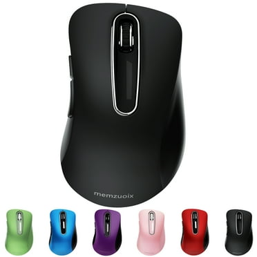 Wireless Mouse, 2.4GHz with USB Mini Receiver, 1200 DPI Optical Tracking, Ambidextrous for Laptop, PC, Computer, Chromebook, Notebook, 5 Buttons- Black Pearl