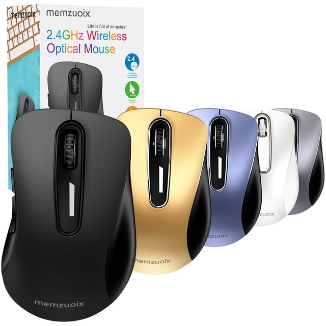 Wireless Mouse, 2.4GHz with USB Mini Receiver, 1200 DPI Optical ...