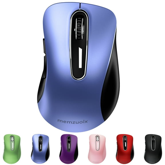 Wireless Mouse, 2.4GHz with USB Mini Receiver, 1200 DPI Optical Tracking, Ambidextrous for Laptop, PC, Computer, Chromebook, Notebook, 5 Buttons-Sky Blue