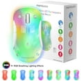 thumbnail image 1 of memzuoix LED Rechargeable Wireless Mouse, 9-Color Gradient RGB Light, 1600 DPI Gaming Mouse with Magnetic Cover, Computer Mouse for Laptop,Desktop,MacBook,Left Right Hand,5 Buttons, Light Green, 1 of 9