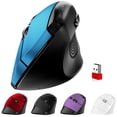 thumbnail image 1 of memzuoix Ergonomic Mouse Wireless,2.4G Optical Cordless Mice with 800/1200/1600 DPI,USB, Vertical Computer Wireless Mouse for Laptop, Mac,PC,Desktop (for Right Hand, Large),Blue Mouse, 1 of 7