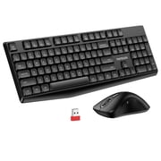 Wireless Keyboard and Mouse Combo, memzuoix 2.4G Full Size Keys Ergonomic Silent Keyboard and 1400DPI Ergonomic Mouse for Windows, Mac OS Desktop/Laptop/PC, Bla