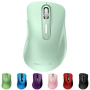 Wireless Mouse, 2.4GHz with USB Receiver, 1400 DPI Optical Tracking, 5 Buttons,Ambidextrous PC/Mac/Laptop -Light Green