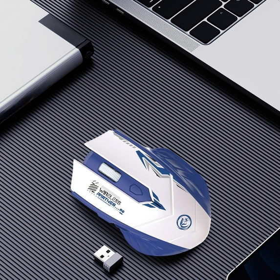 Wireless Mouse, Bluetooth 2.4G Dual Mode Gaming Mouse, 6-Key 3600 DPI Adjustable Type-C Fast Charging Office Silent Mouse, Blue