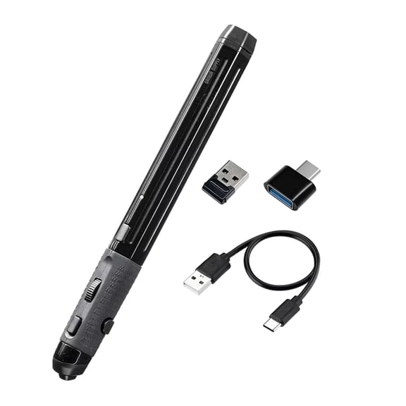 Wireless Mouse Bluetooth 3 Modes Charging Pen USB-A Type-C Type Novelty Universal for Home Office Computer Black