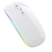 Wireless Mouse - Bluetooth 5.0 & 2.4G Double Mode, Silent Click, Ergonomic, Power Display, Suitable for Laptop, MacBooks, Office, Home