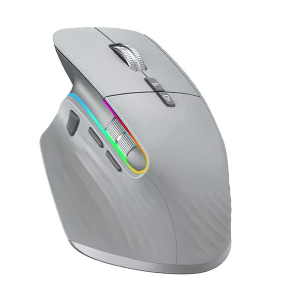 Wireless Mouse Bluetooth 5.0 Mouse 2.4G Wireless Portable Optical Mouse Ergonomic Right Hand Computer Mice Gray Plastic Gray,1x Wireless Mouse