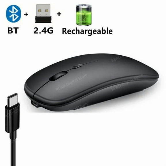 Wireless Mouse Bluetooth-Compatible Gaming Mouse (Dual Mode:BT+2.4Ghz) Ergonomic Rechargeable Mice for PC/Laptop/Macbook ﻿