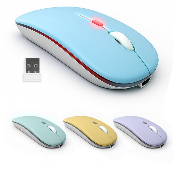 Wireless Mouse Bluetooth Mouse for Laptop PC Compute,Rechargeable Dual Mode Switch Mouse Bluetooth 5.0 and 2.4GHz USB Receiver