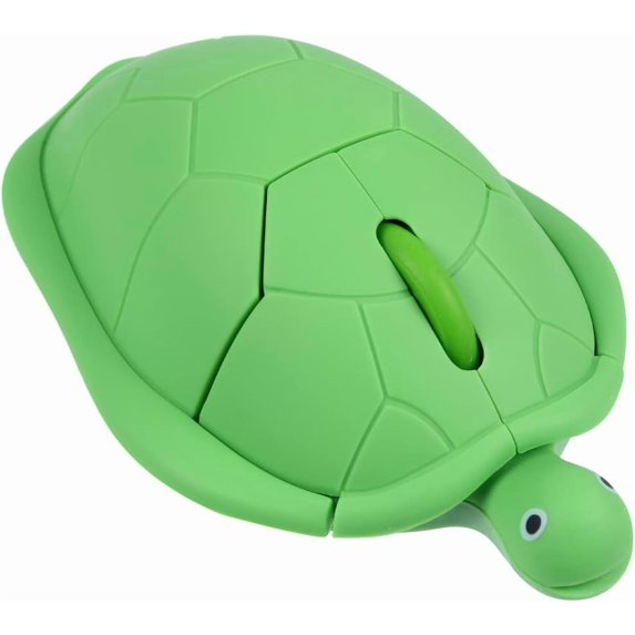 Wireless Mouse Cute Animal Green Turtle Shape Silent Click Ergonomic Portable Quiet Travel Lightweight USB Optical Cordless Mouse for PC Laptop Computer Mac MacBook Desktop Kids Girls Women Men Gift