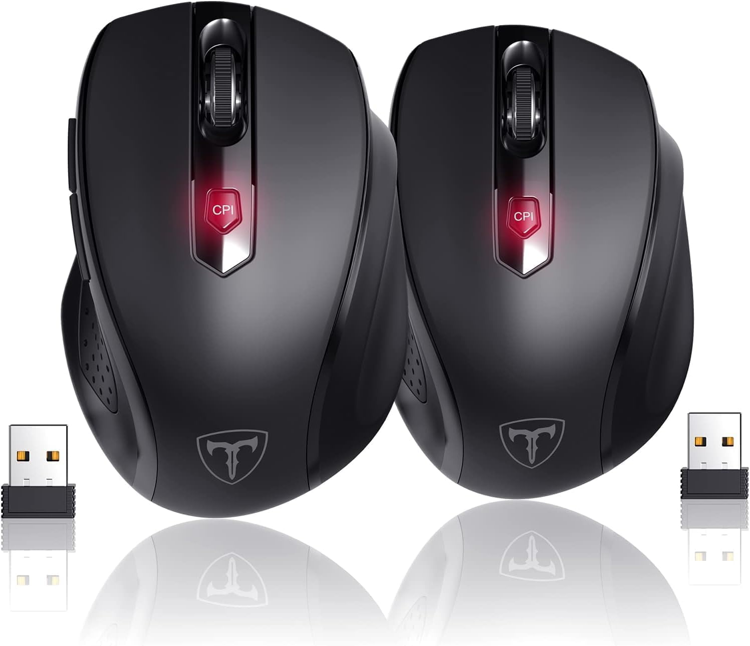 Wireless Mouse, D09 Computer Mouse USB Cordless Mice for Laptop, Ergo