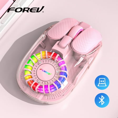 Wireless Mouse Dual Mode RGB Transparent Esports Bluetooth Mouse Portable PC Esports Laptop Gaming Mice PC Accessories