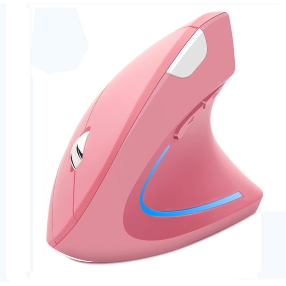 Wireless Mouse Ergonomic Vertical Mouse Ergo LED Light High Precision Optical Cordless Lightweight Mice Gift for Boy Girl Adults for PC Computer Laptop Mac Office,with Side Buttons, 800/1200/1600 DPI
