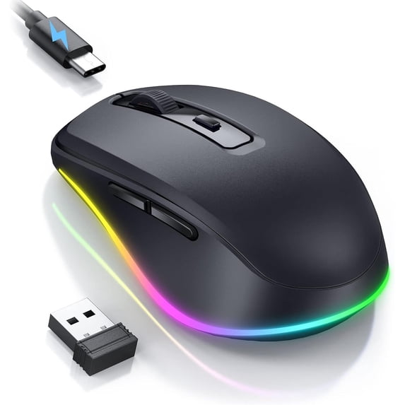 Wireless Mouse with LED - Rechargeable Moving Mouse Jiggler Keeps ...