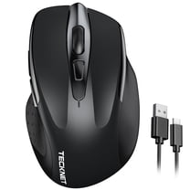 Wireless Mouse Rechargeable,Computer Mouse,2.4G USB-A Silent Mouse,6 Adjustable 4800 DPI,Cordless Computer Mice,Ergonomic Mice for Laptop,6 Buttons for Chromebook,Ergo Grip