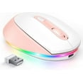 thumbnail image 1 of Rechargeable Wireless Mouse -Light Up Mouse for Laptop, Small Cordless Mice with Quiet Click & LED Lights for Kids' Chromebook, Windows, Mac PC Computer - Black, 1 of 6