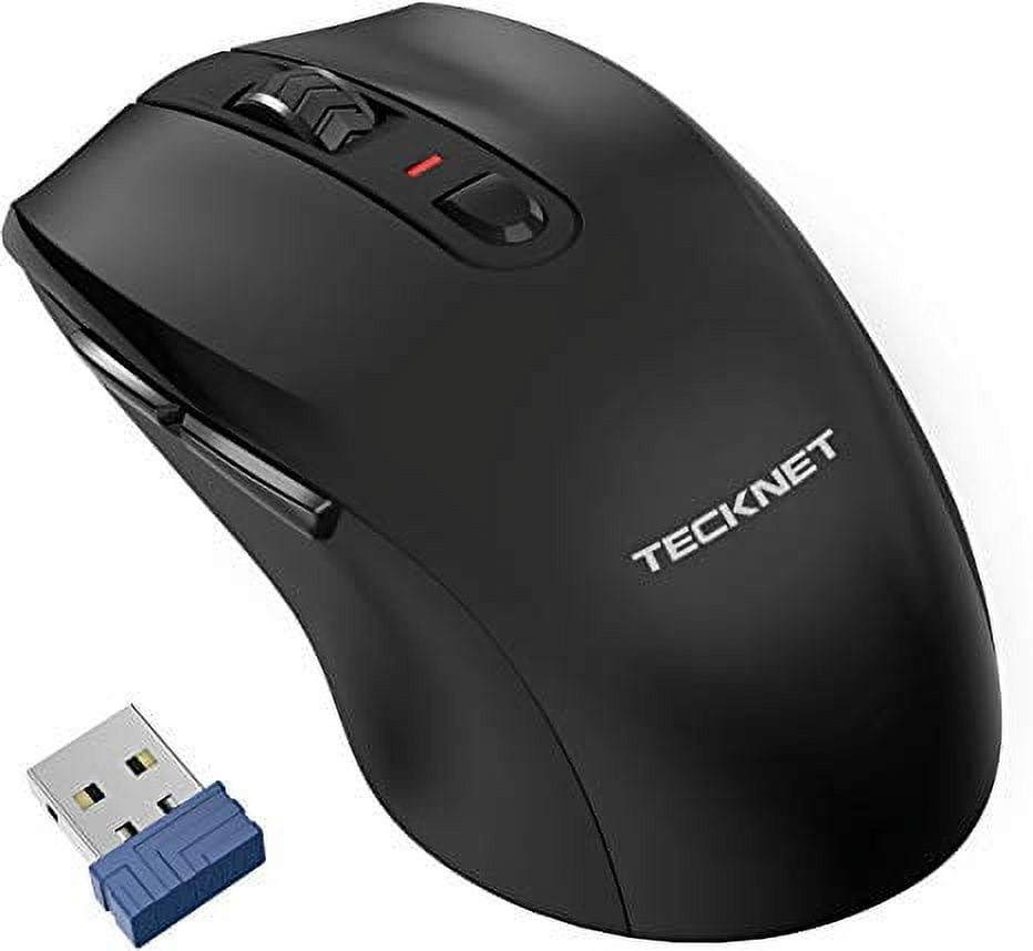 Wireless Mouse TeckNet Ergonomic 2.4G Wireless Optical Mobile Mouse 4800  DPI with USB Nano Receiver for Laptop, PC, Chromebook, MacBook, Computer 
