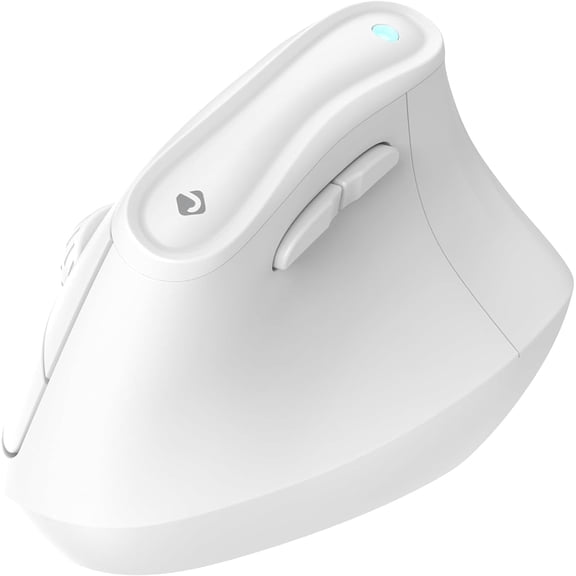 Wireless Mouse, Vertical Ergonomic Mouse with 2.4G Wireless & Bluetooth for 3 Multi-Device Function, Adjustable DPI Modes, Compatible with PC, Mac, Laptop - White