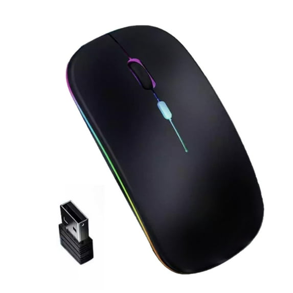 Wireless Mouse with BT and 2.4G, for Computers and Laptops, 3 Adjustable DPI Levels, Mute Operation, Long Battery Life with Colorful Backlight