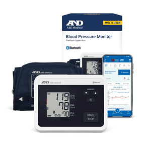 A&D Medical Bluetooth Blood Pressure Monitor, Upper Arm, Medium Cuff, Digital, Heart Rate Detection (UA-770BLE)