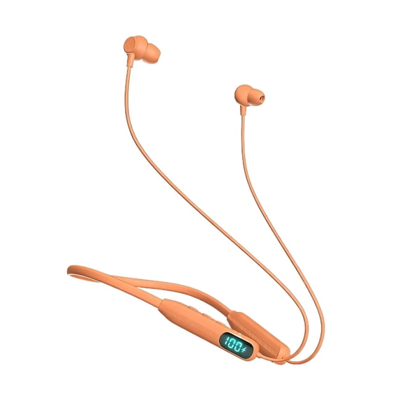Wireless Neckband Bluetooth Headphones, LED Digital Battery Display In-Ear Earbuds, Lightweight Secure Fit Sports Earphones for Running, Workout, Music & Calls