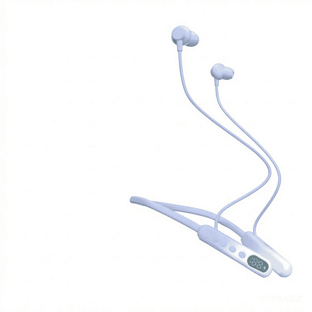 Wireless Neckband Bluetooth Headphones with LED Power Display, Built-In ...