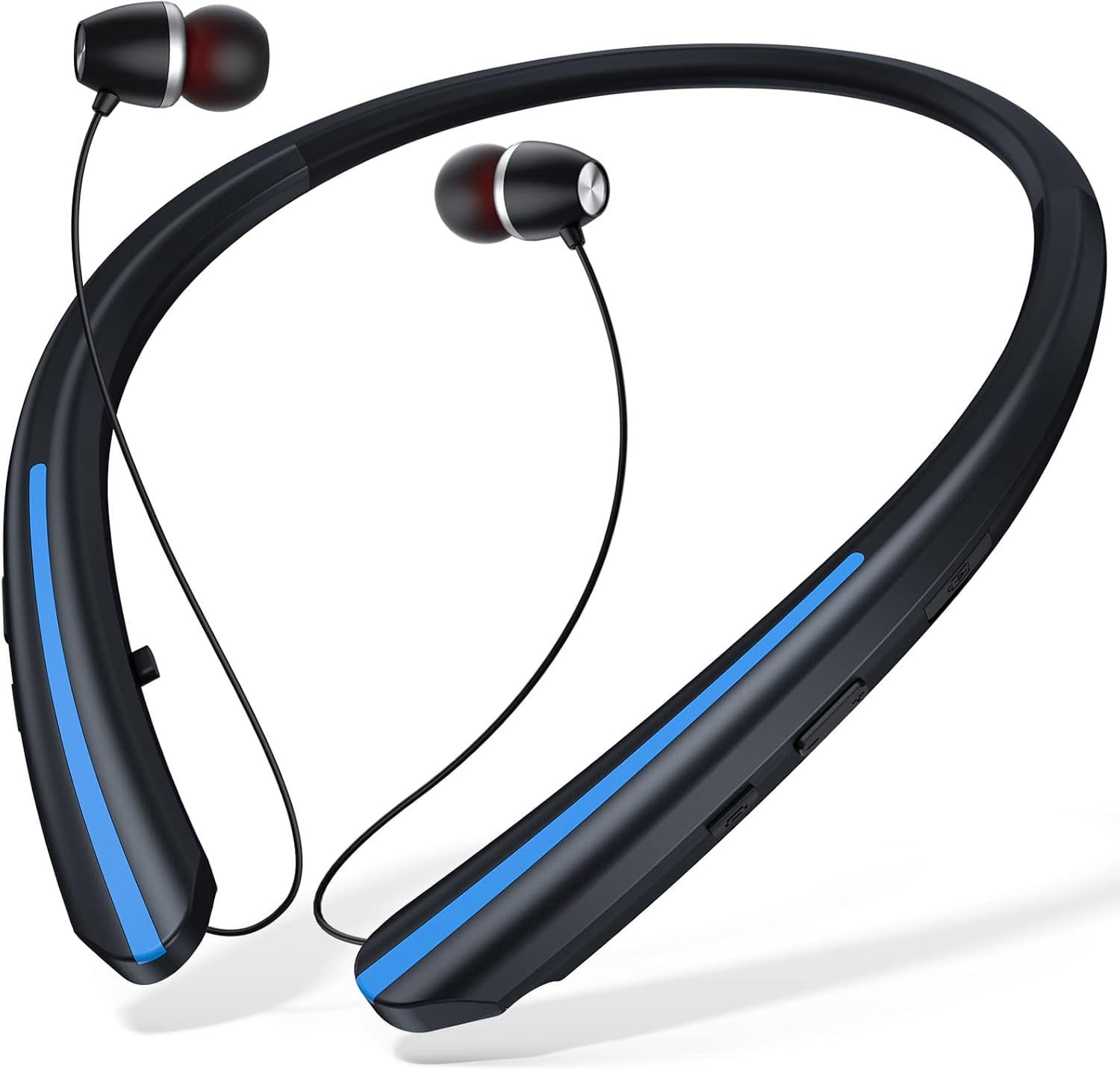 Wireless Neckband Earbuds, IPX5 Sweatproof Sports Headphones, Long Battery Life, Comfort Fit with Noise Cancelling Mic