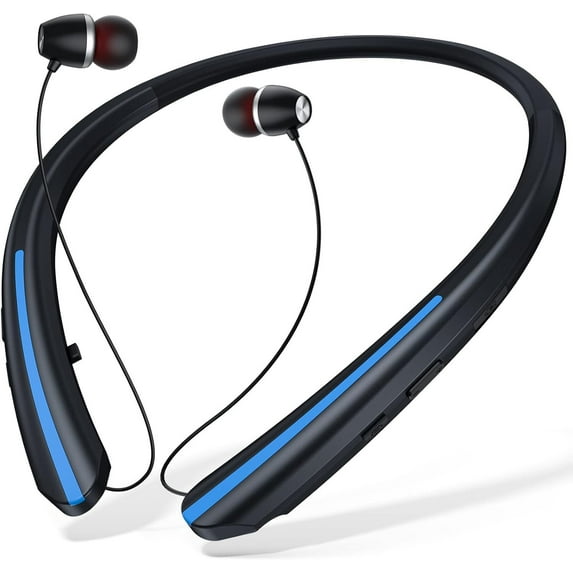 Wireless Neckband Earbuds, IPX5 Sweatproof Sports Headphones, Long Battery Life, Comfort Fit with Noise Cancelling Mic