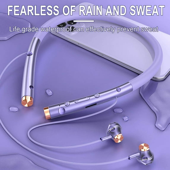 Wireless Neckband Sports Earphones – Bluetooth 5.0 HiFi Sound, 68H Playtime, Ergonomic Anti-Drop Design (Magnetic Portable, 500mAh, USB Charging)